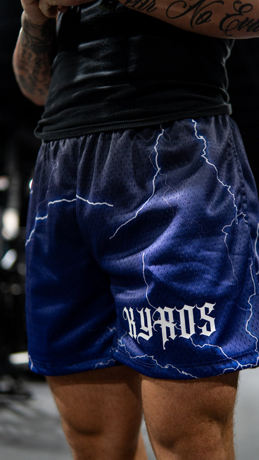 Blue Lightning Mesh Shorts