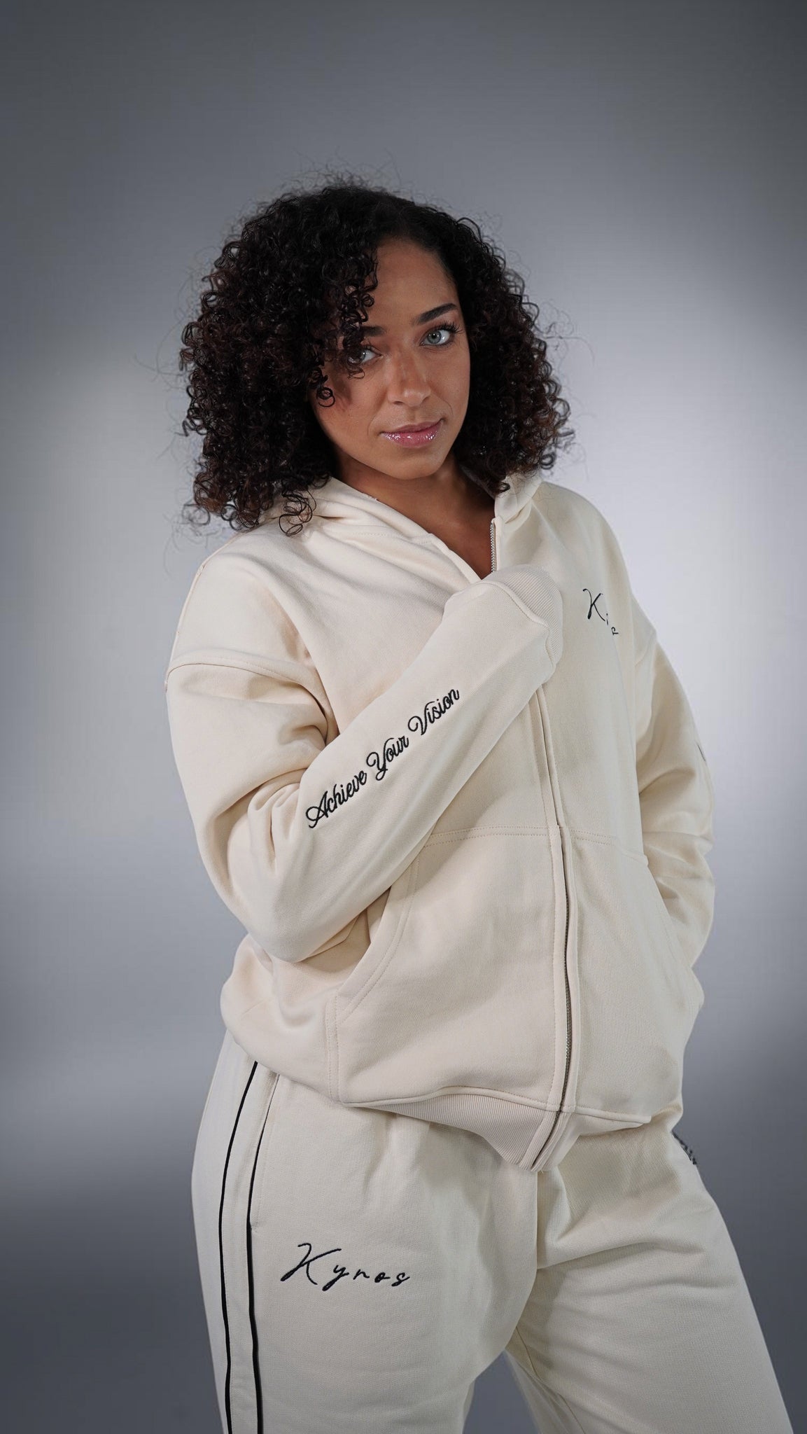 Signature Cream Zip Up