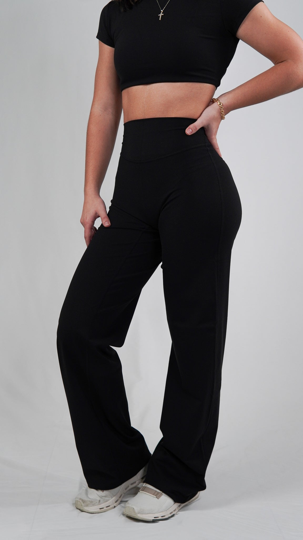 Curve Black Straight Leg Flare Leggings