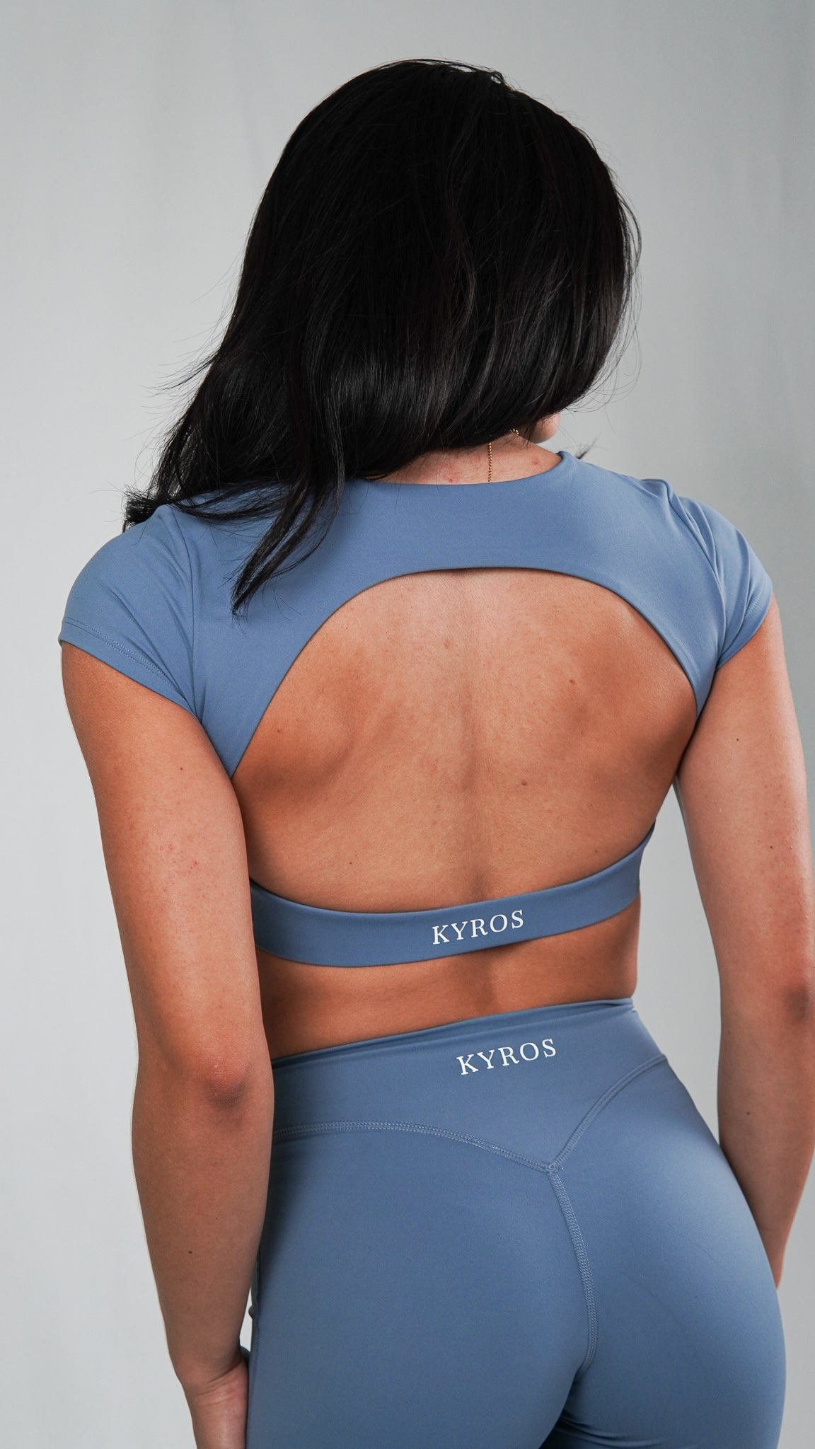 Curve Granite Blue Open Back Top