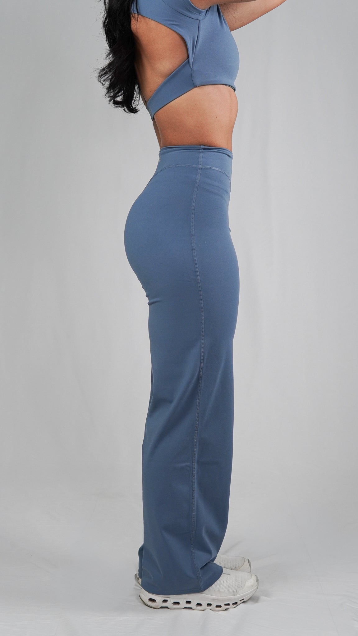 Curve Granite Blue Straight Leg Flare Leggings