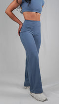 Curve Granite Blue Straight Leg Flare Leggings