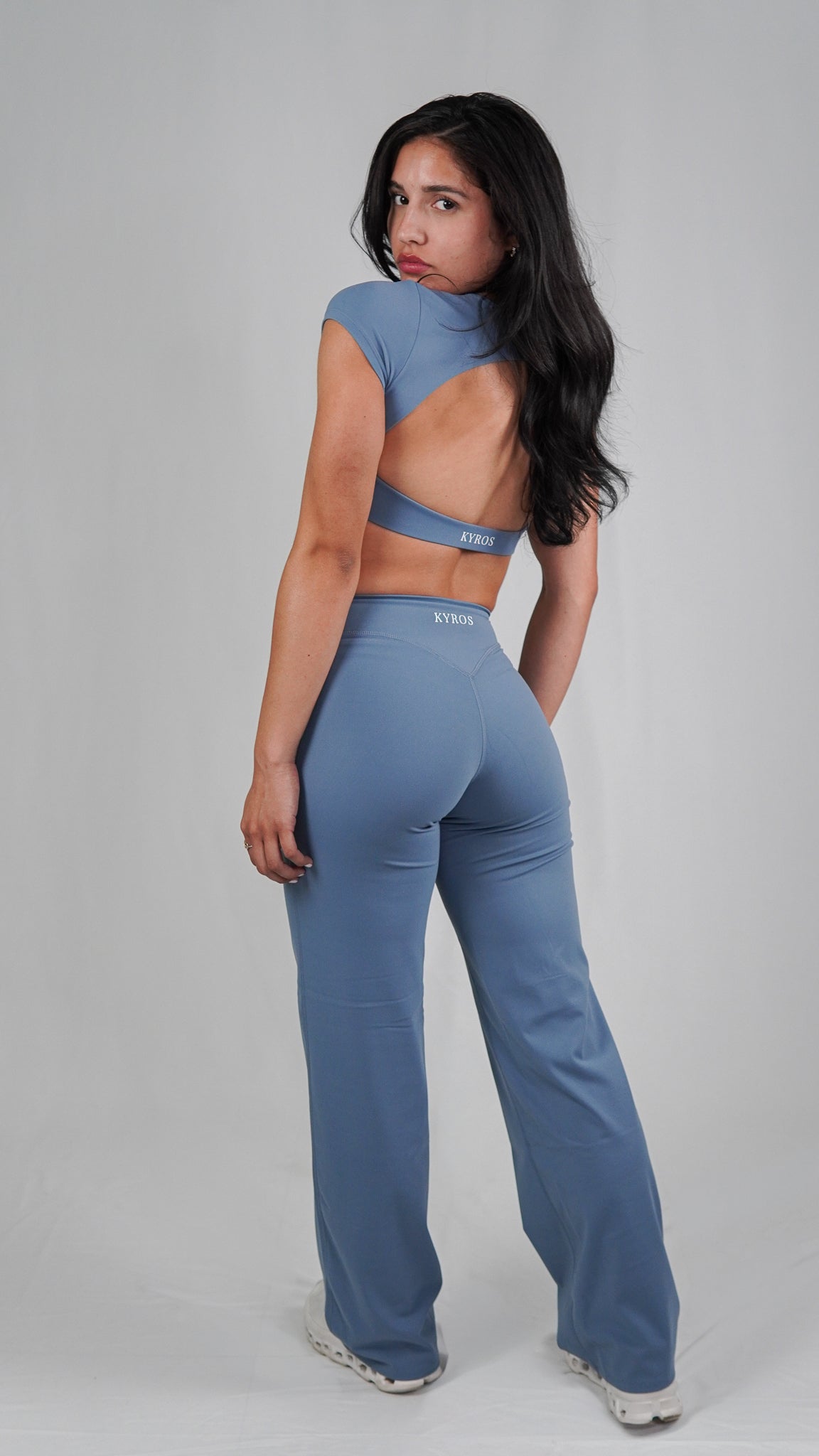 Curve Granite Blue Open Back Top