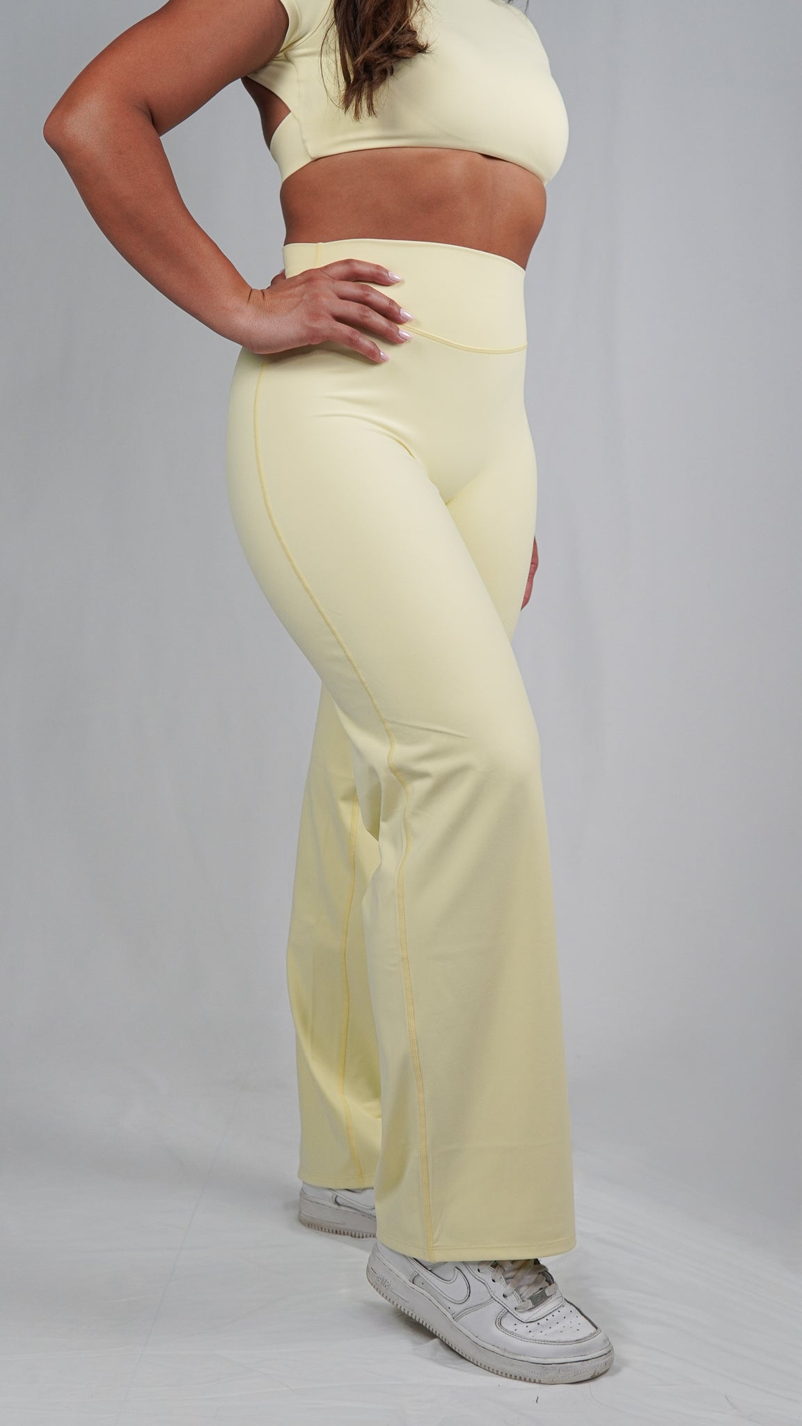 Curve Butter Yellow Straight Leg Flare Leggings