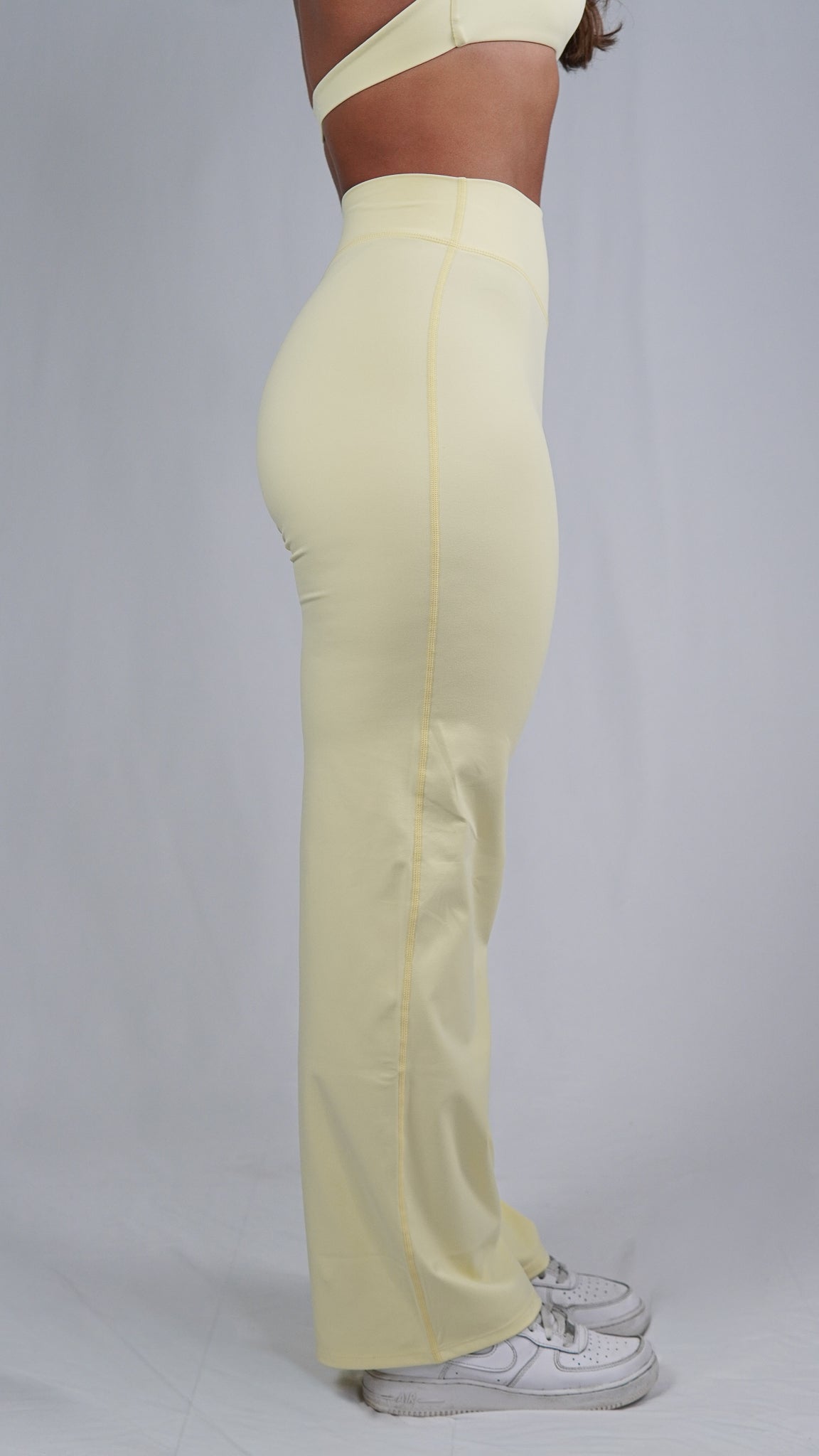 Curve Butter Yellow Straight Leg Flare Leggings