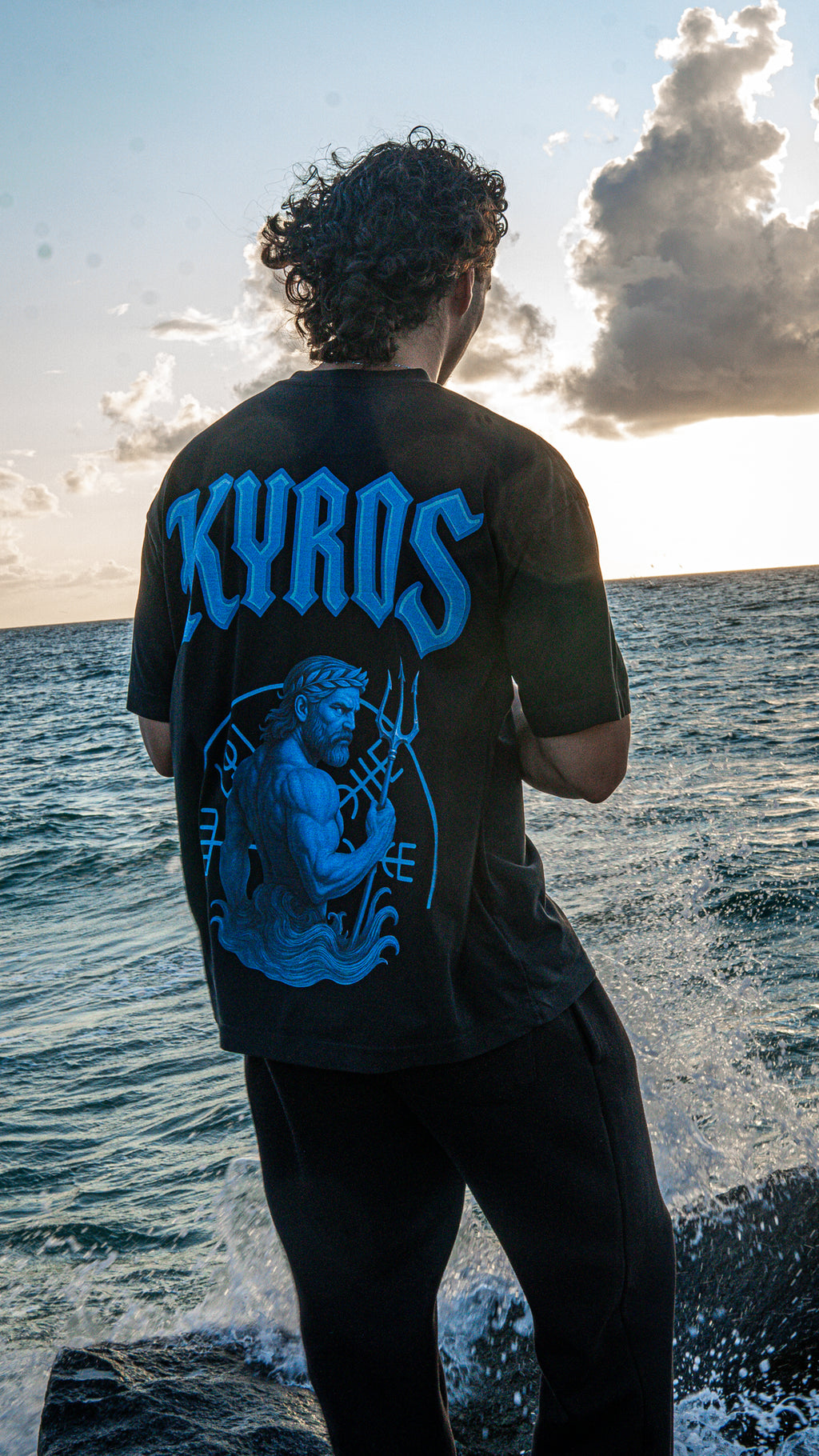 Poseidon Black Oversized Tee