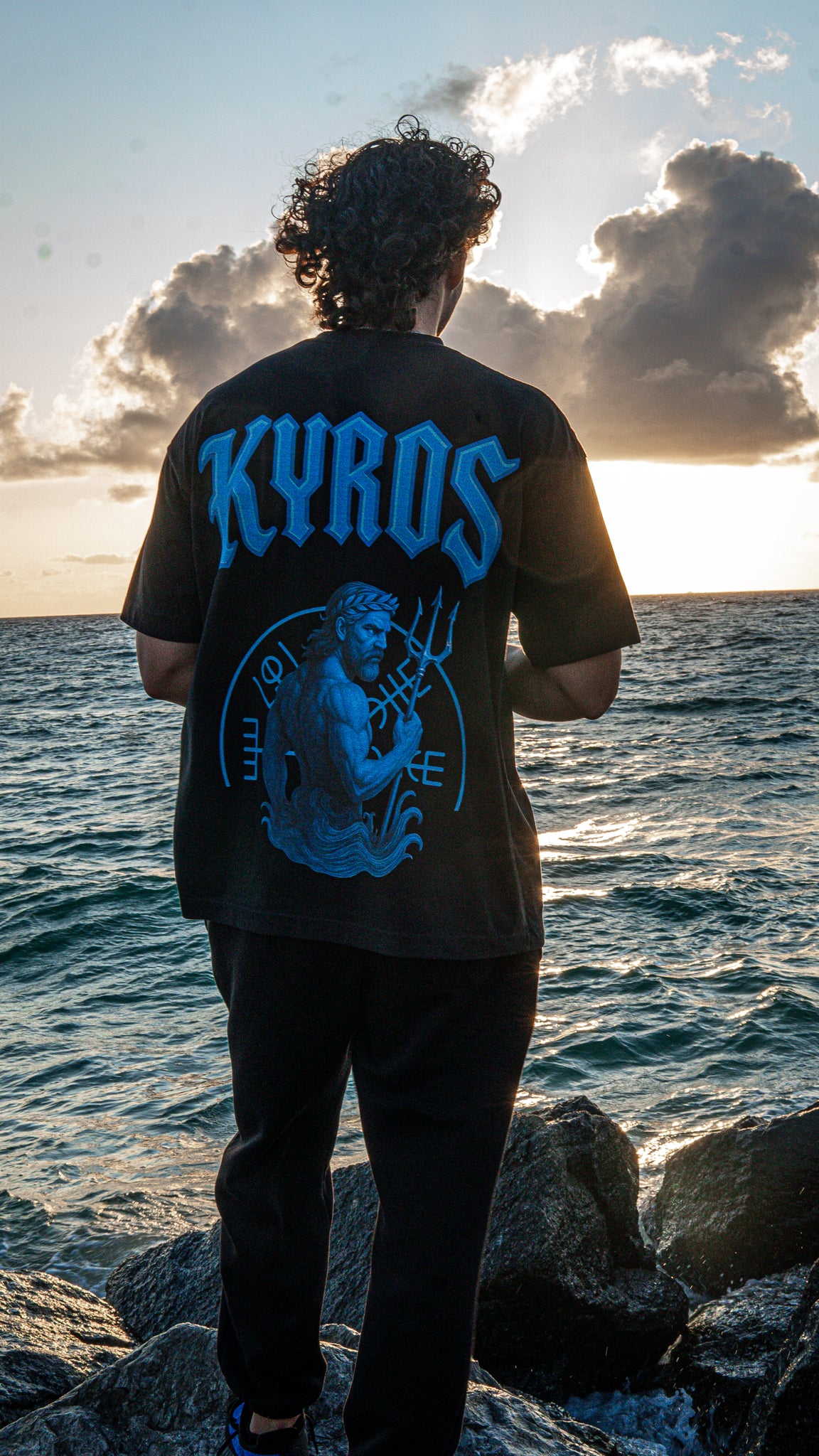 Poseidon Black Oversized Tee