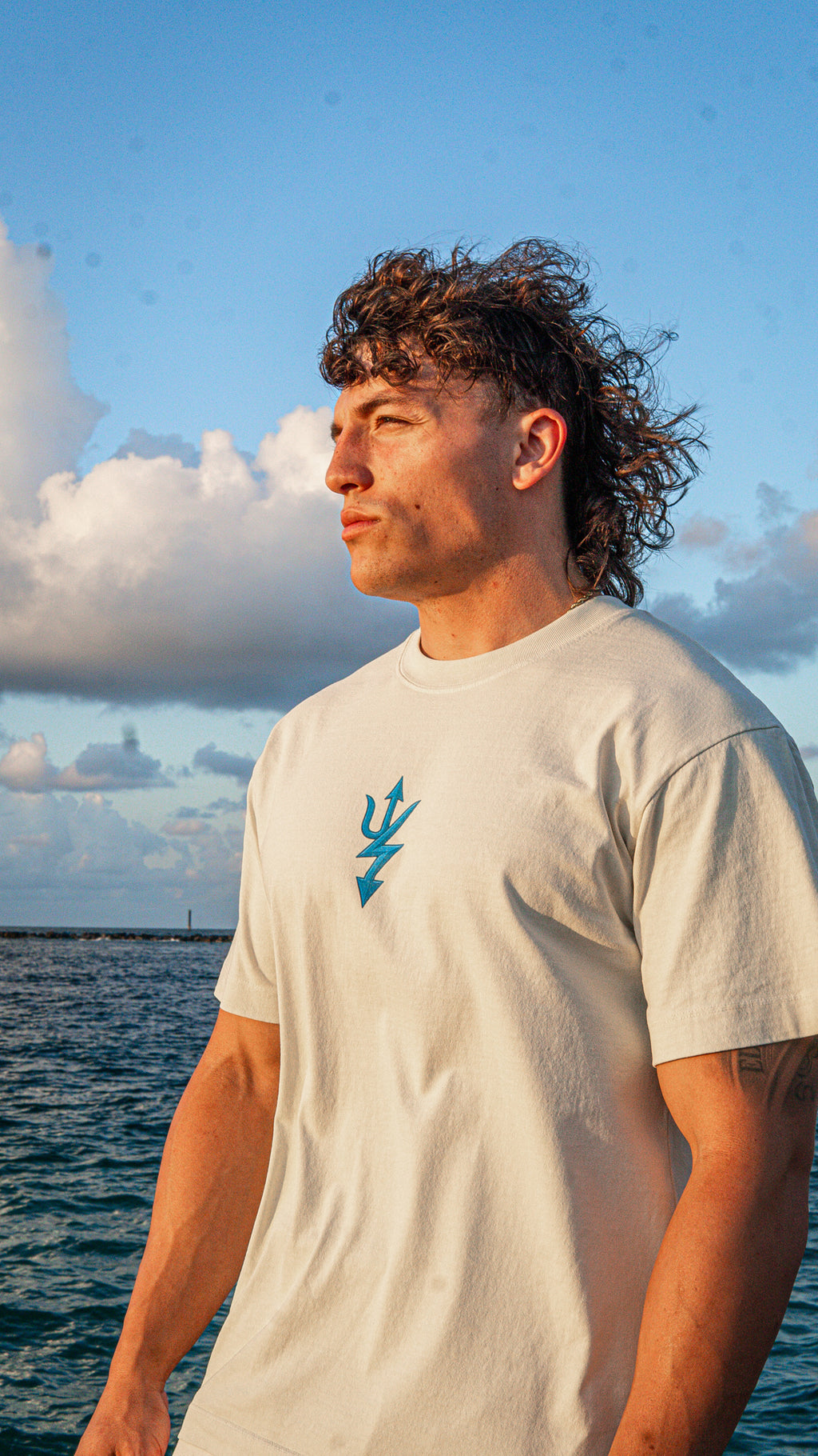 Poseidon White Oversized Tee