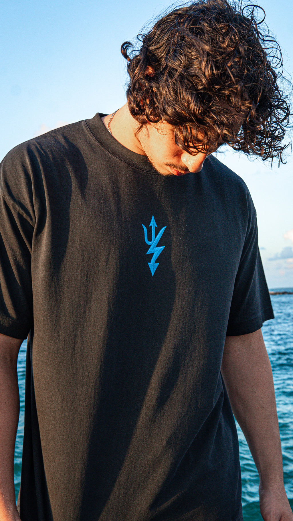 Poseidon Black Oversized Tee