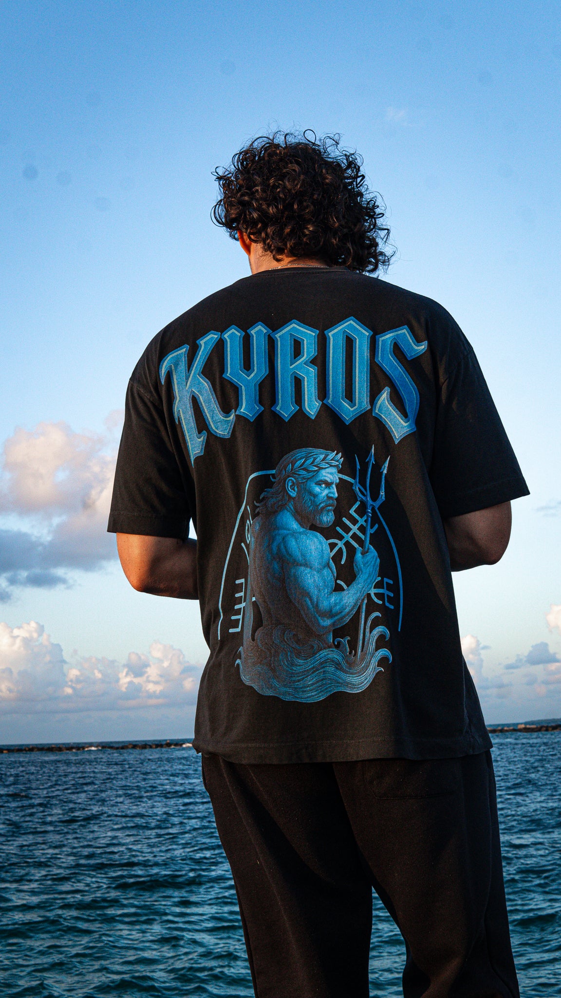 Poseidon Black Oversized Tee
