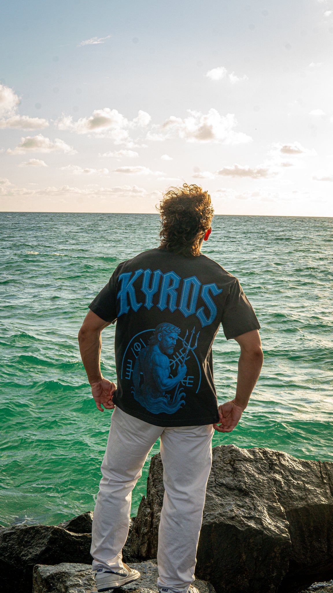 Poseidon Black Oversized Tee