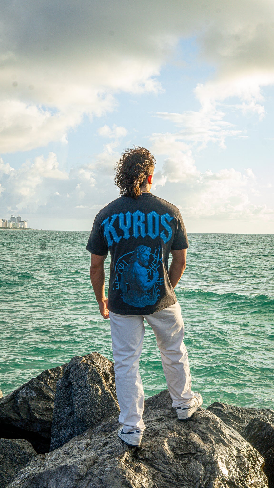 Poseidon Black Oversized Tee