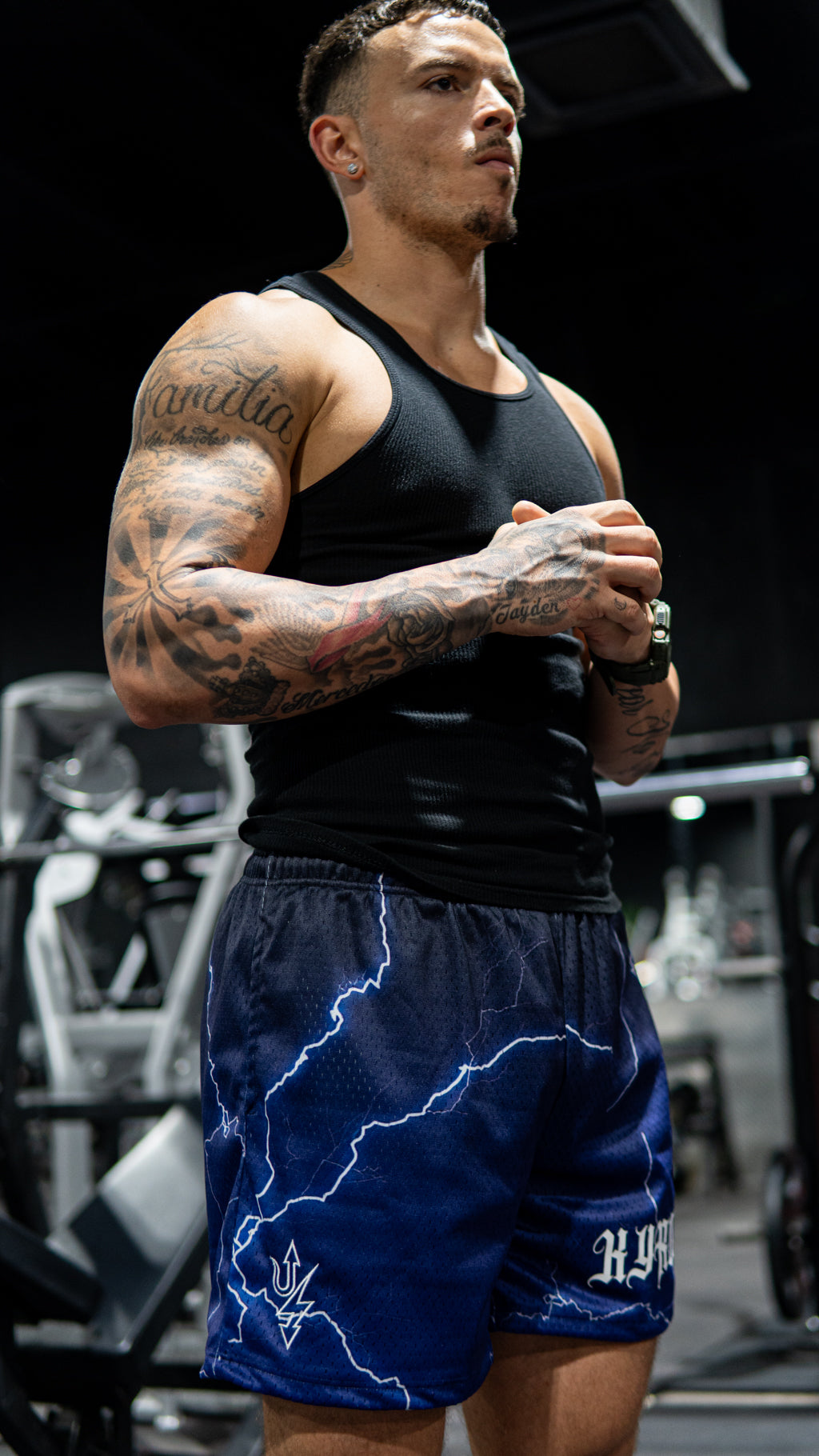 Blue Lightning Mesh Shorts