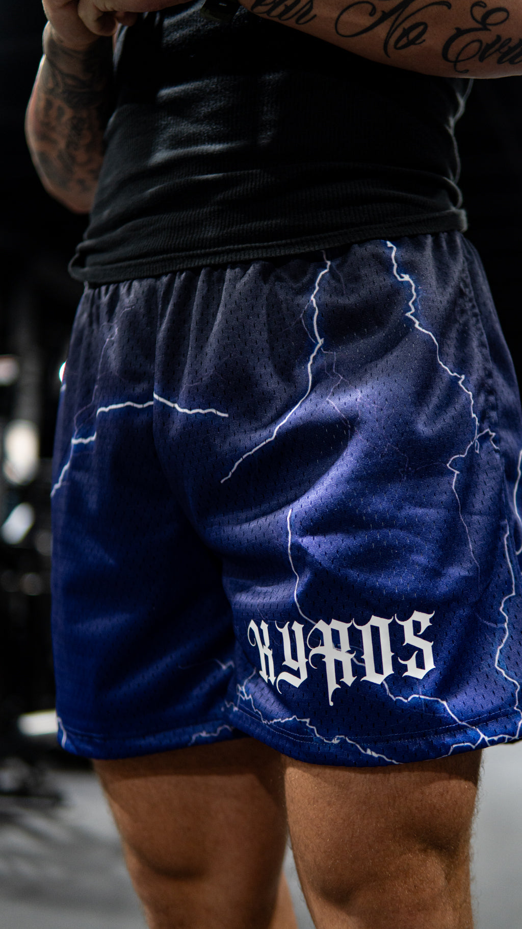 Blue Lightning Mesh Shorts