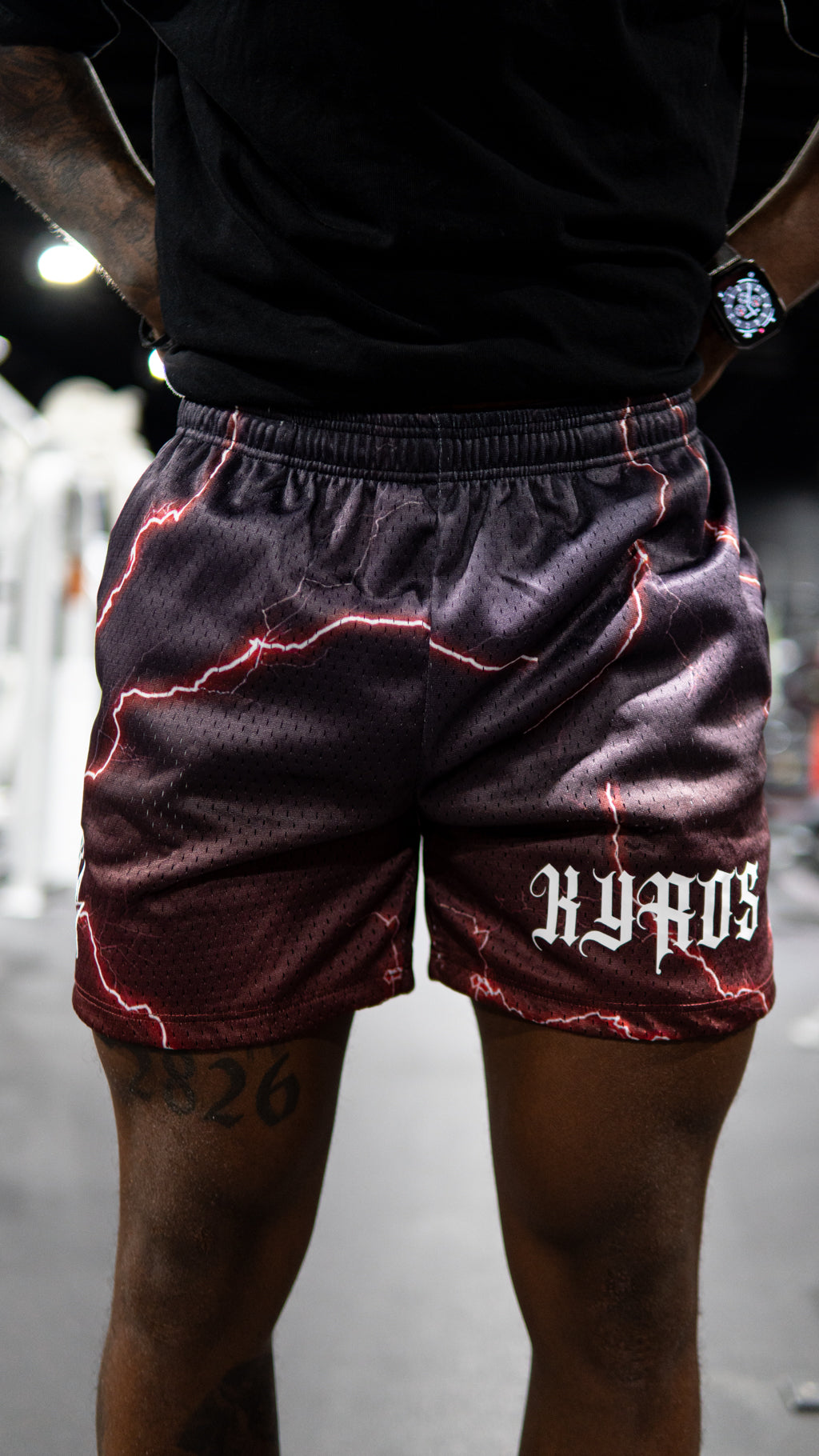 Red Lightning Mesh Shorts