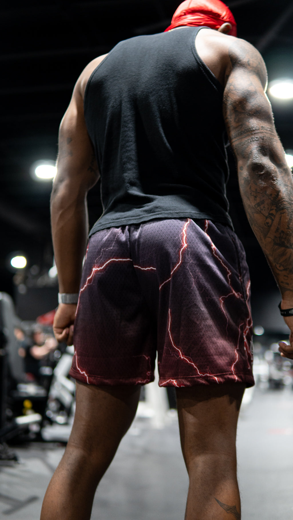 Red Lightning Mesh Shorts