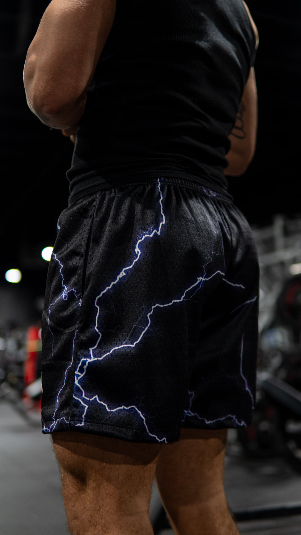 Purple Lightning Mesh Shorts