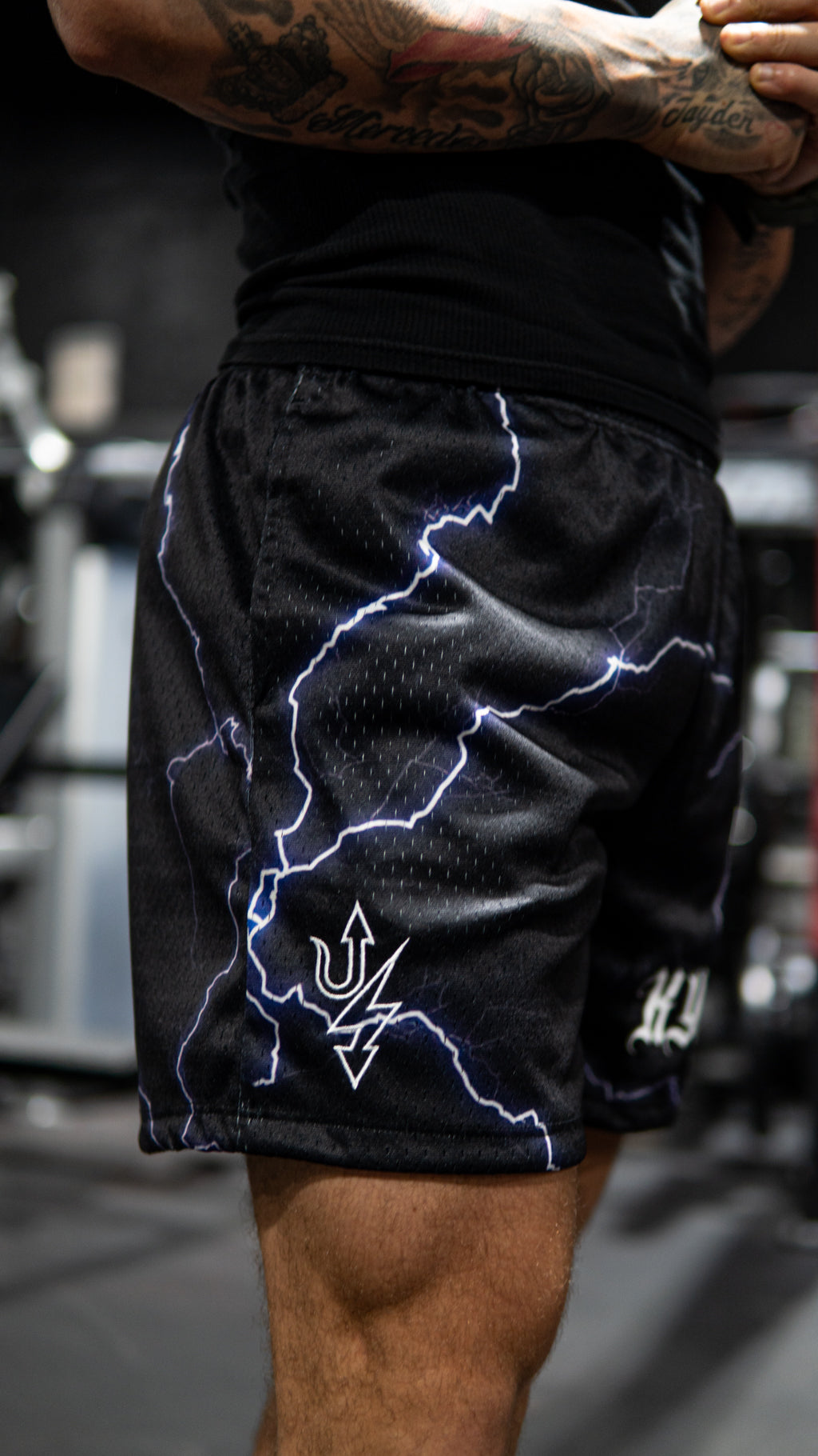 Purple Lightning Mesh Shorts