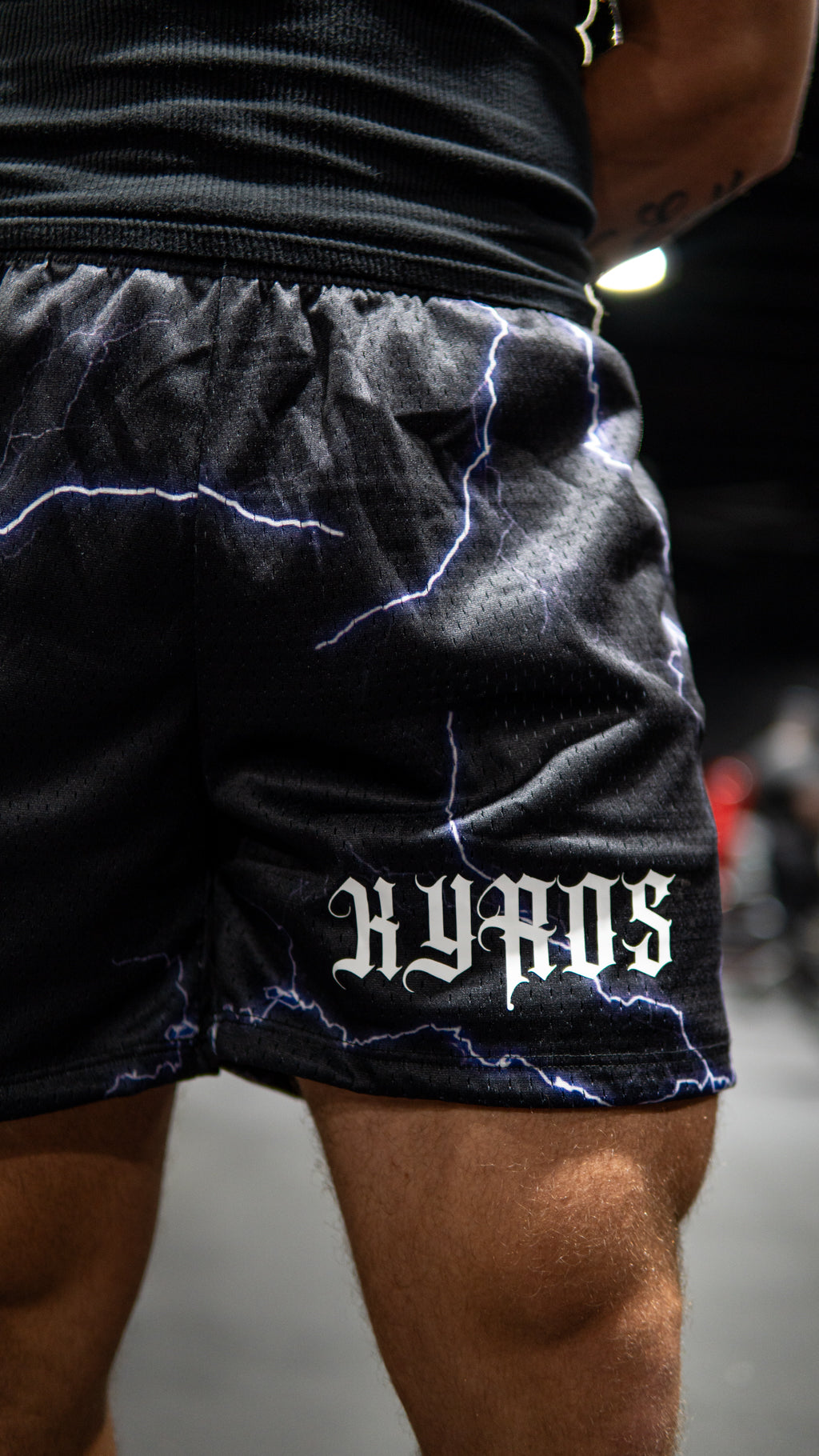 Purple Lightning Mesh Shorts