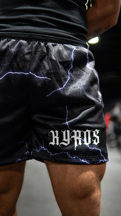 Purple Lightning Mesh Shorts