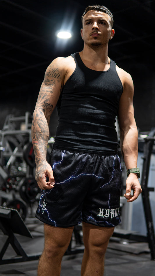 Purple Lightning Mesh Shorts