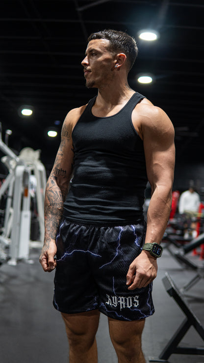 Purple Lightning Mesh Shorts